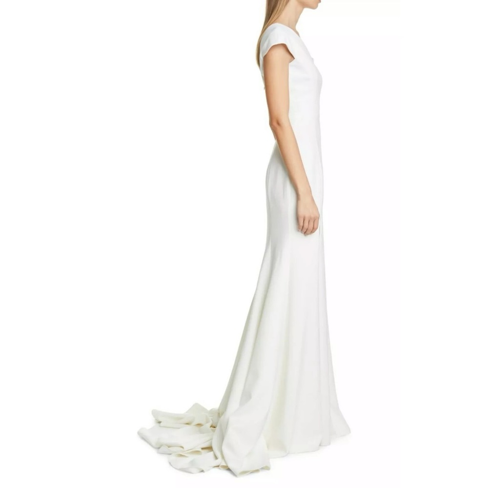 CHRISTIAN SIRIANO Ivory Off the One Shoulder Gown - Picture 4 of 12